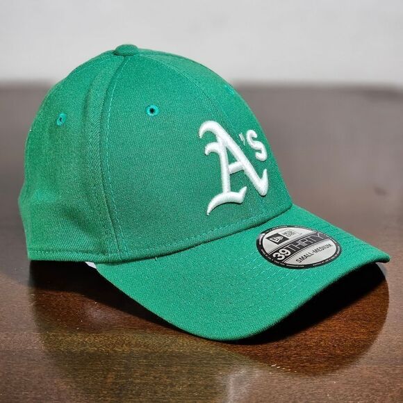 New Era Oakland Athletic\'s Fitted Hat Cap Green White 39Thirty Medium Unisex New main image 5